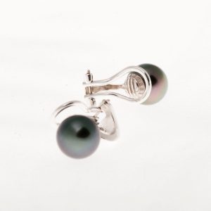 Boucles d oreilles argent perles de Tahiti